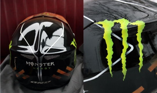 Аэрография на кроссовом шлеме Monster Energy